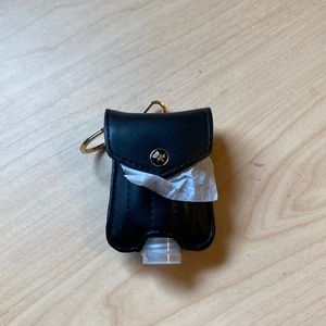 Black Ju-ju-be hand sanitizer bag charm, vegan leather